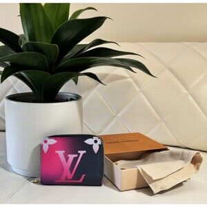 Louis Vuitton Coin Purse Midnight Fuchsia Gold Monogram Canvas Leather
